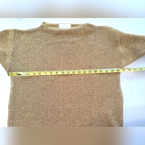 Cache Gold Shiny Glitter Mesh Top - Picture 12 of 16